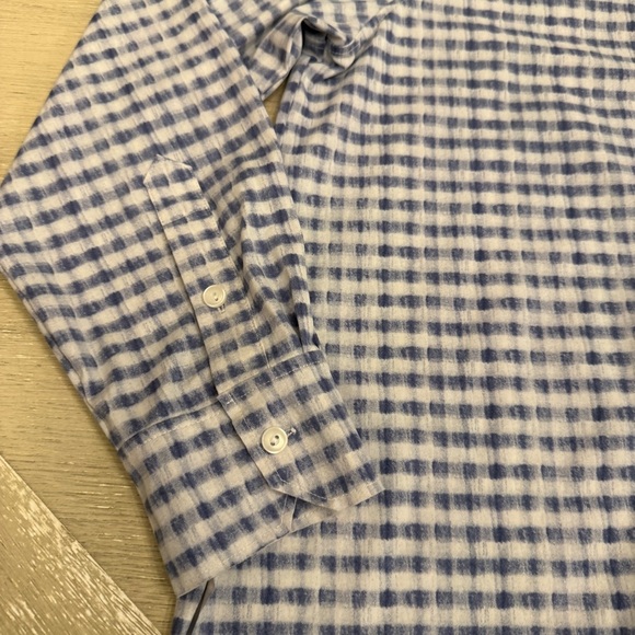 Lysse Blue and White Gingham Schiffer Checkered Button Down Shirt - Picture 6 of 7